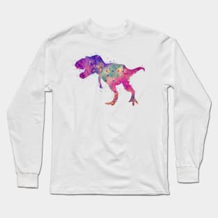 T-Rex Dinosaur Art Tyrannosaurus Rex Decor Watercolor Print Long Sleeve T-Shirt